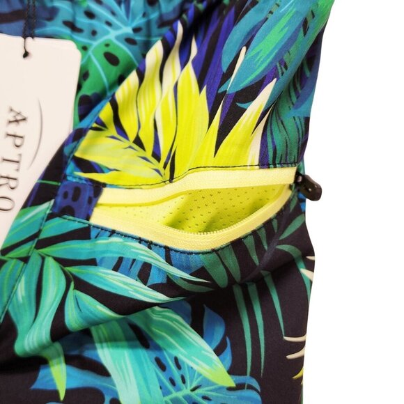 Aptro Mens Tropical Leaf Print Swim Trunks Shorts Size L - Picture 7 of 7